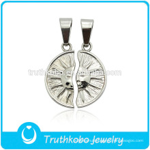 TKB-JP0164 "You're always my sunshine " unique sun god couple jewelry stainless steel lovers pendant